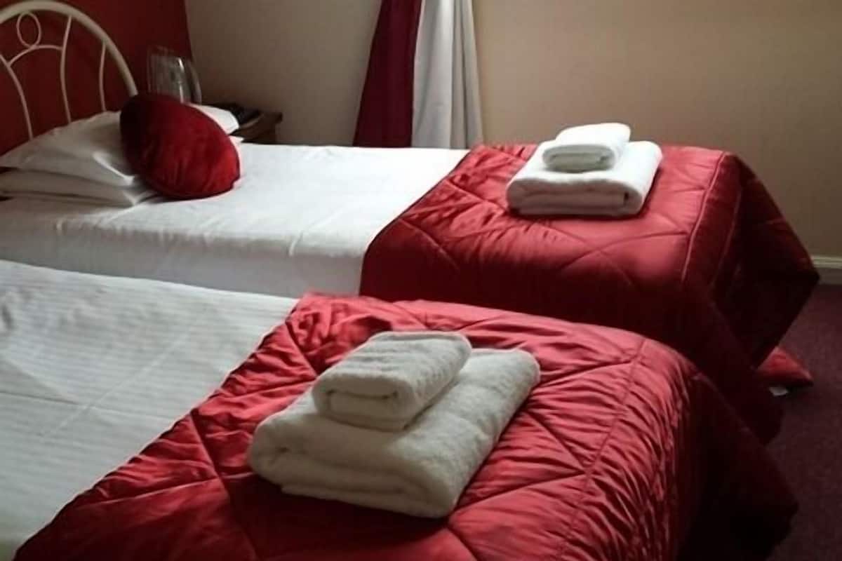 Habitación con 2 camas individuales, baño en la habitación | 1 habitación, wifi gratis y acceso para silla de ruedas