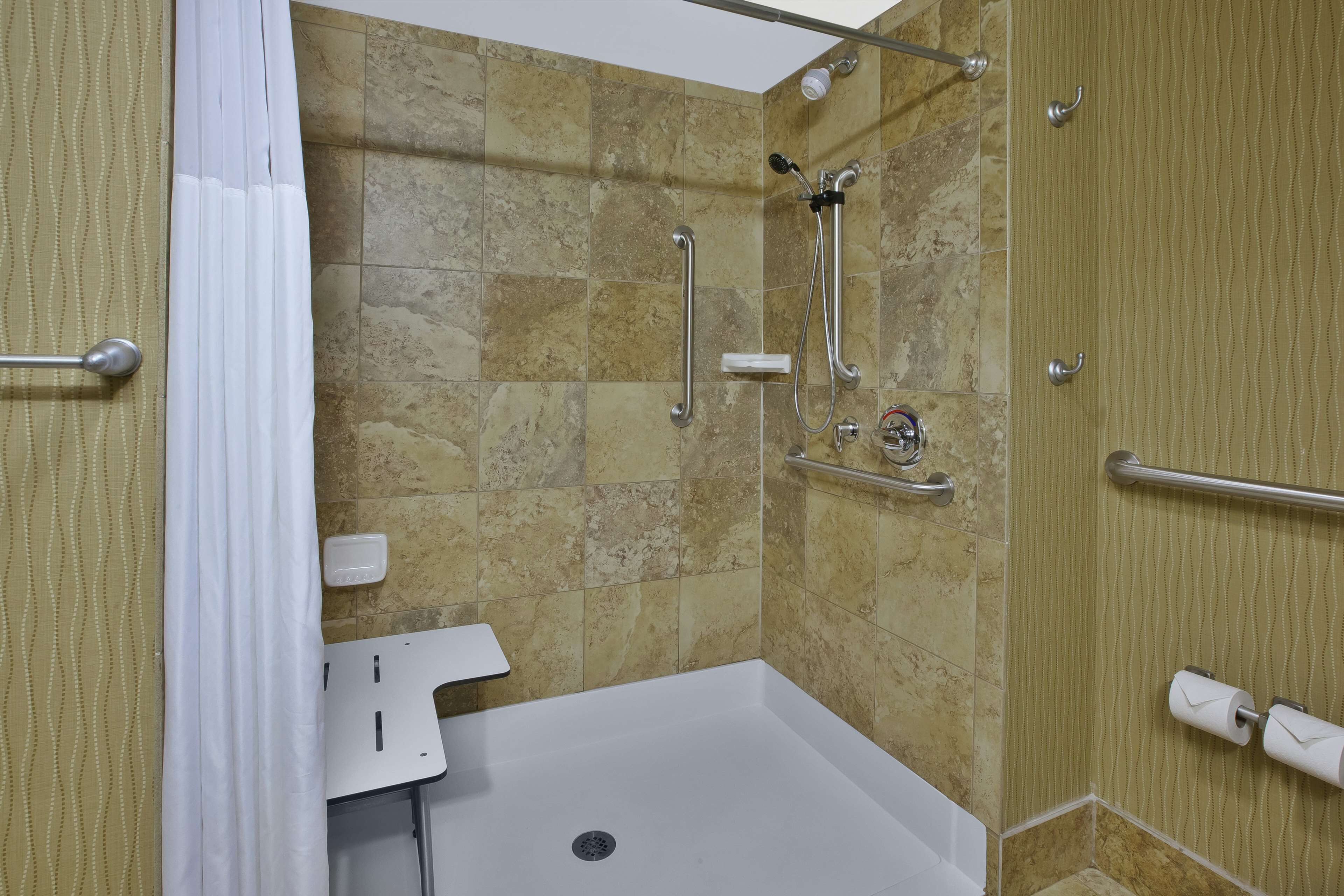 room, 2 queen beds, accessible, non smoking | bathroom shower
