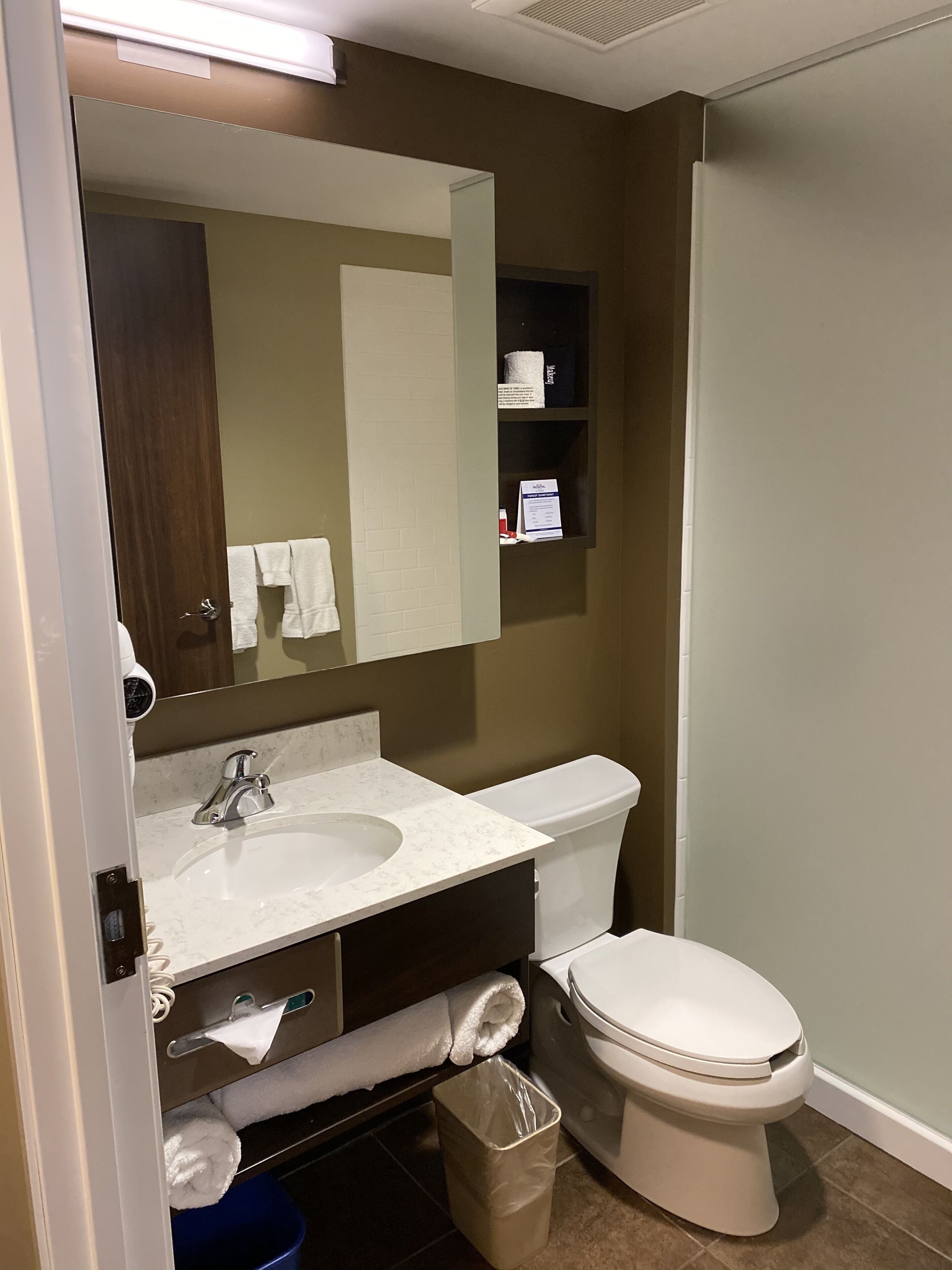 suite, 1 queen bed, non smoking | bathroom | shower, hair dryer, towels