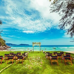 Outdoor wedding area