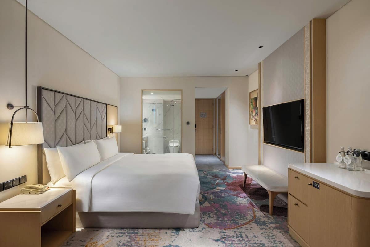 In-room safe, desk, laptop workspace, blackout curtains