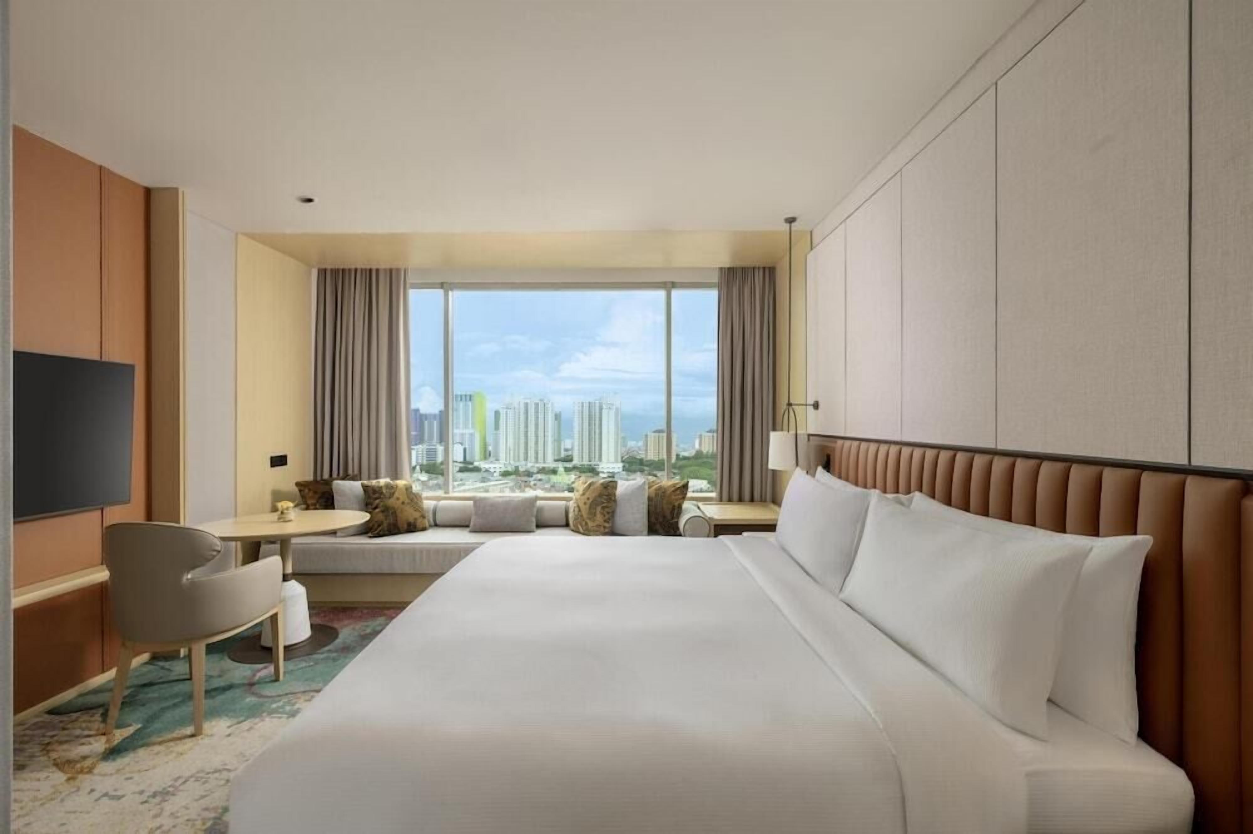In-room safe, desk, laptop workspace, blackout curtains