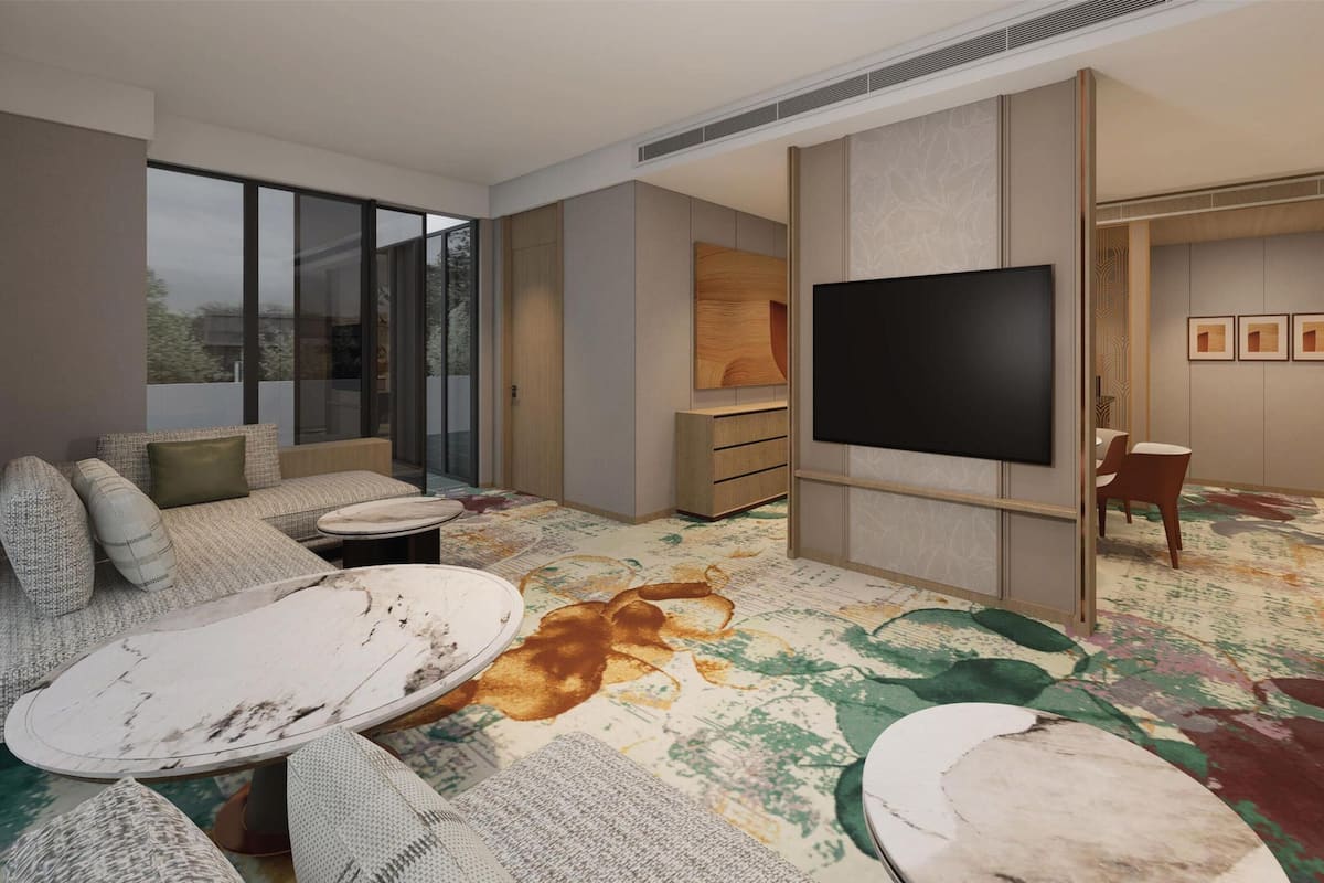 Premium Suite, 1 Katil Raja (King), Balcony | Ruang tamu | 32 inci televisyen dengan satelit