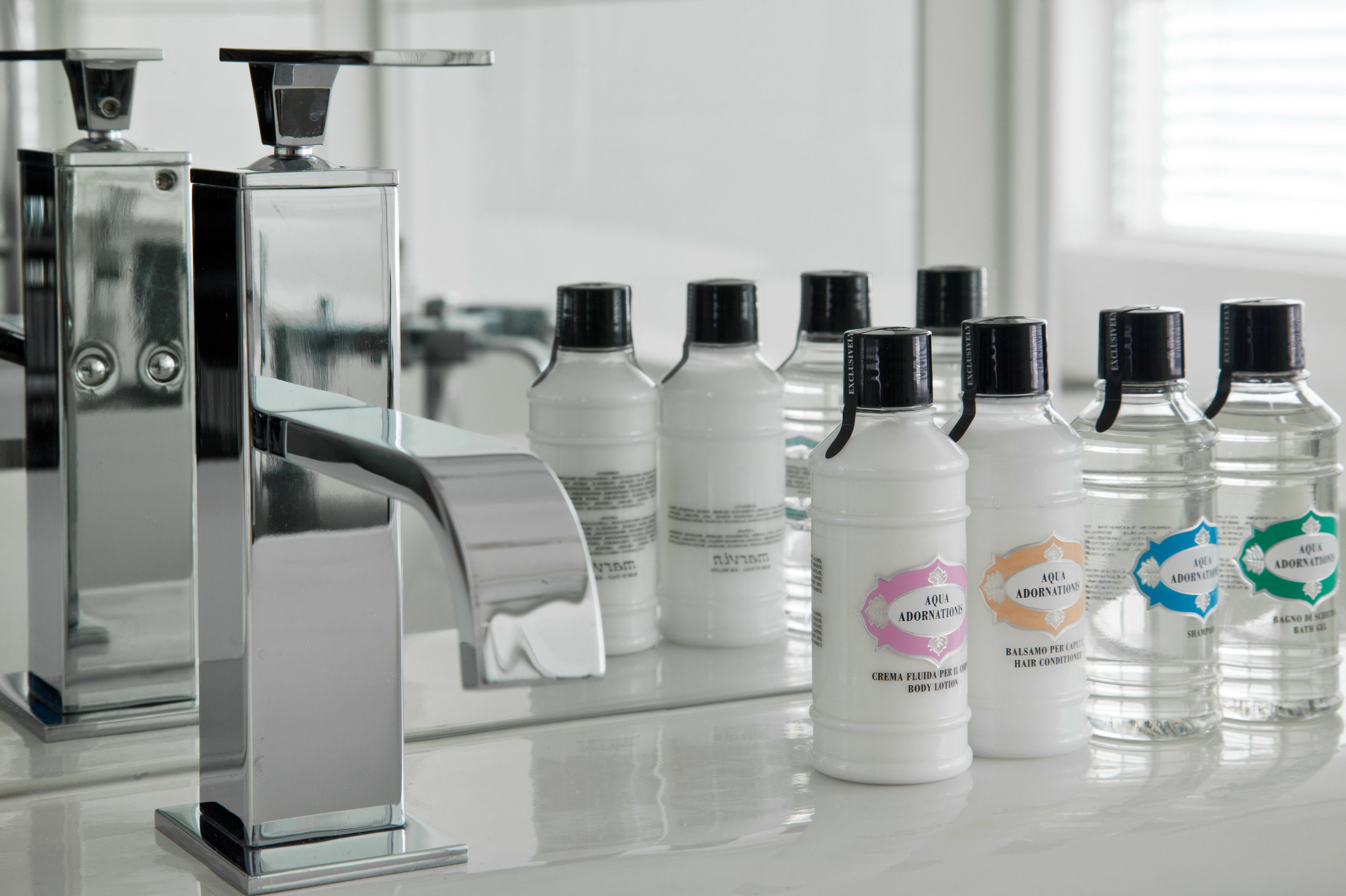 free toiletries, hair dryer, bathrobes, slippers