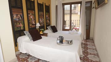 Tweepersoonskamer, balkon | Lakens van Egyptisch katoen, luxe beddengoed, donsdekens