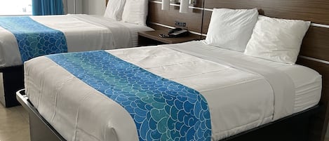 Deluxe Studio, 2 Queen Beds | Premium bedding, down duvets, desk, laptop workspace