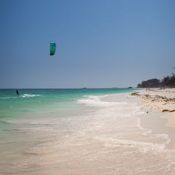 On the beach, beach towels