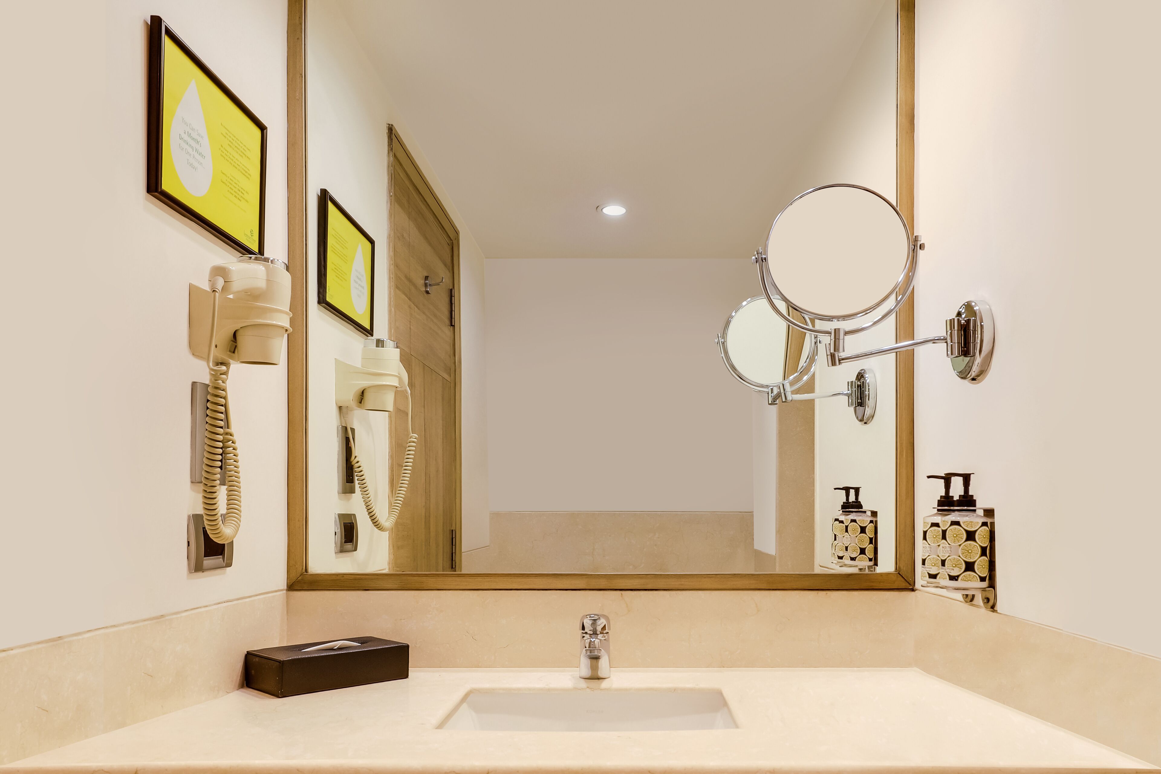 rainfall showerhead, free toiletries, hair dryer, bathrobes