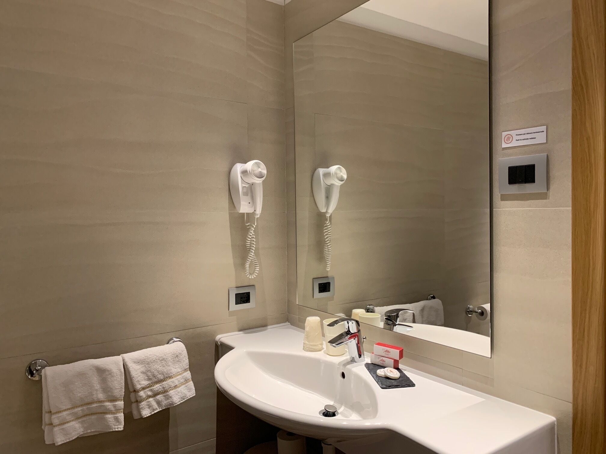 family room | bathroom | shower, rainfall showerhead, hair dryer, bidet