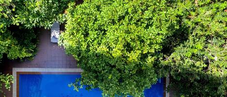 2 utendørsbassenger, bassengtelt (inkludert) og bassengparasoller