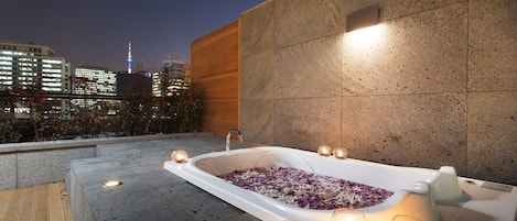 Double Room, Terrace (whirlpool bathtub mid of Mar-Nov) | Deep soaking bathtub