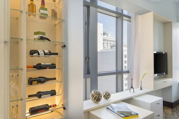 Junior Suite, 1 King Bed | Living area | 37-inch flat-screen TV with satellite channels, TV, iPod dock at Hyatt Union Square New York