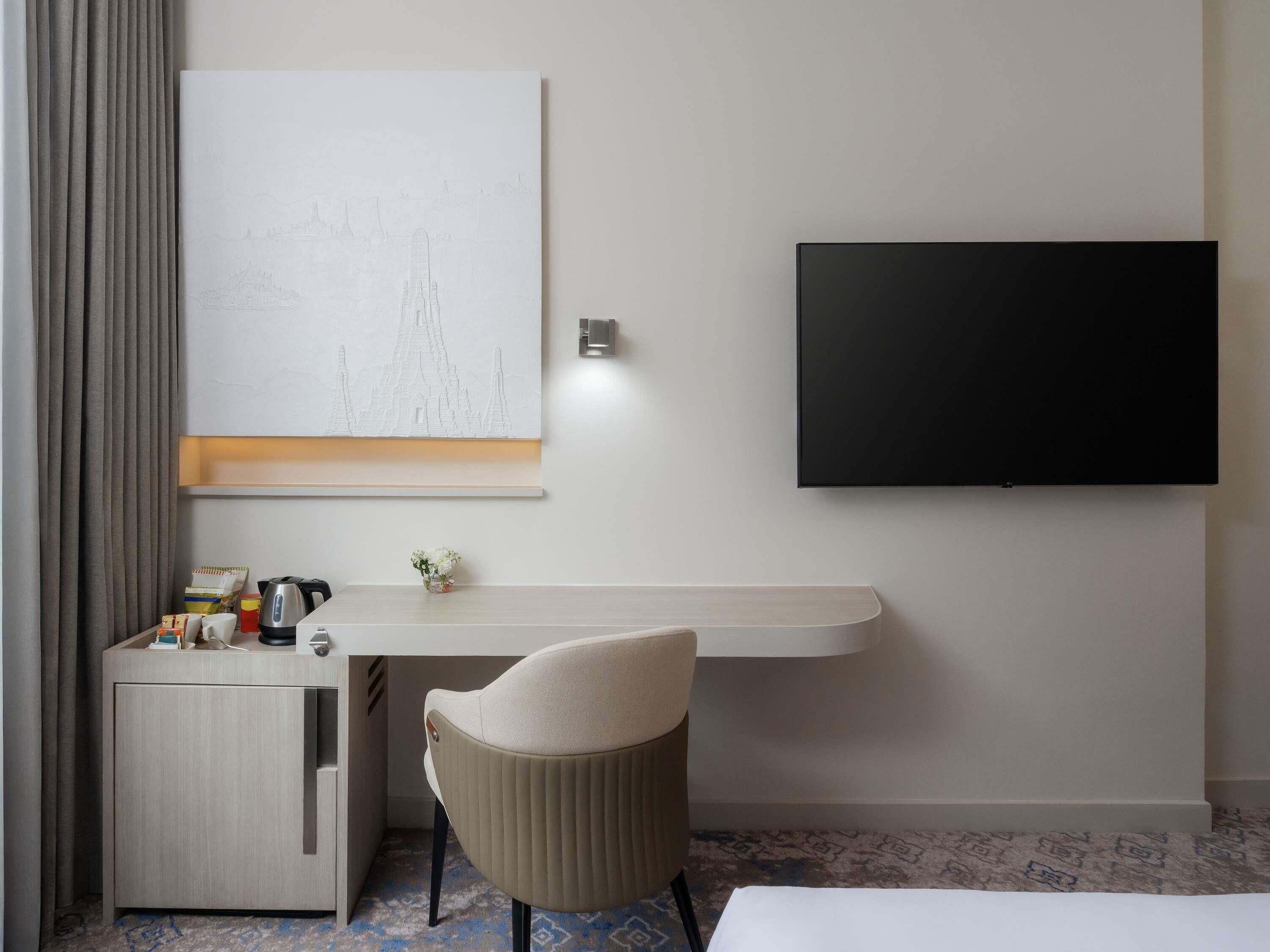 In-room safe, desk, laptop workspace, blackout drapes