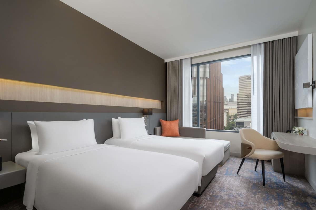 In-room safe, desk, laptop workspace, blackout drapes