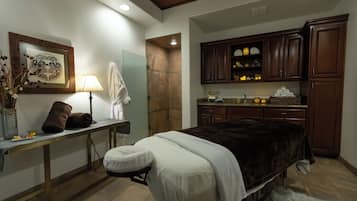 Steam room, body treatments, aromatherapy, hot stone massages