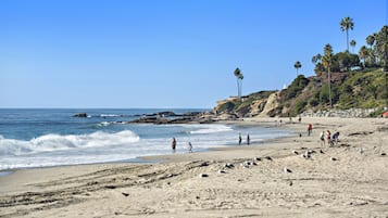 Beach nearby, beach umbrellas, beach towels