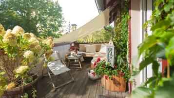 Exclusief appartement, privébadkamer (Turmsuite ) | Uitzicht vanaf balkon