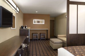 Desk, laptop workspace, blackout drapes, iron/ironing board - Microtel Inn & Suites Odessa TX (Odessa)