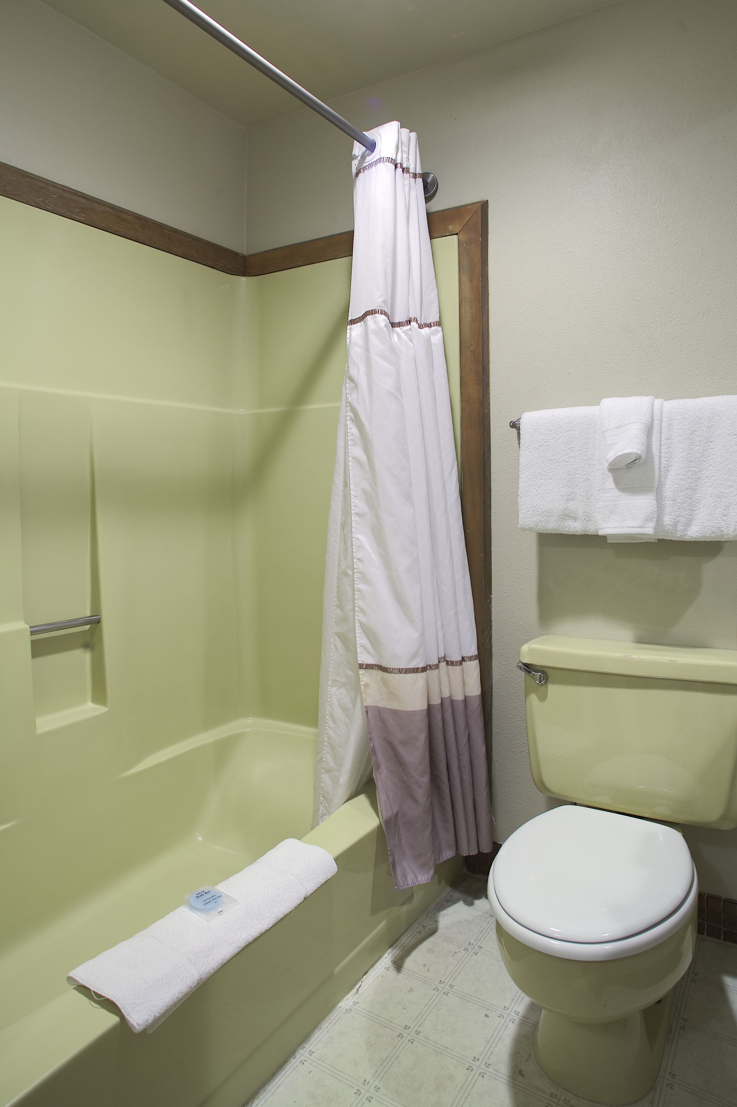 combined shower/bathtub, hair dryer, towels