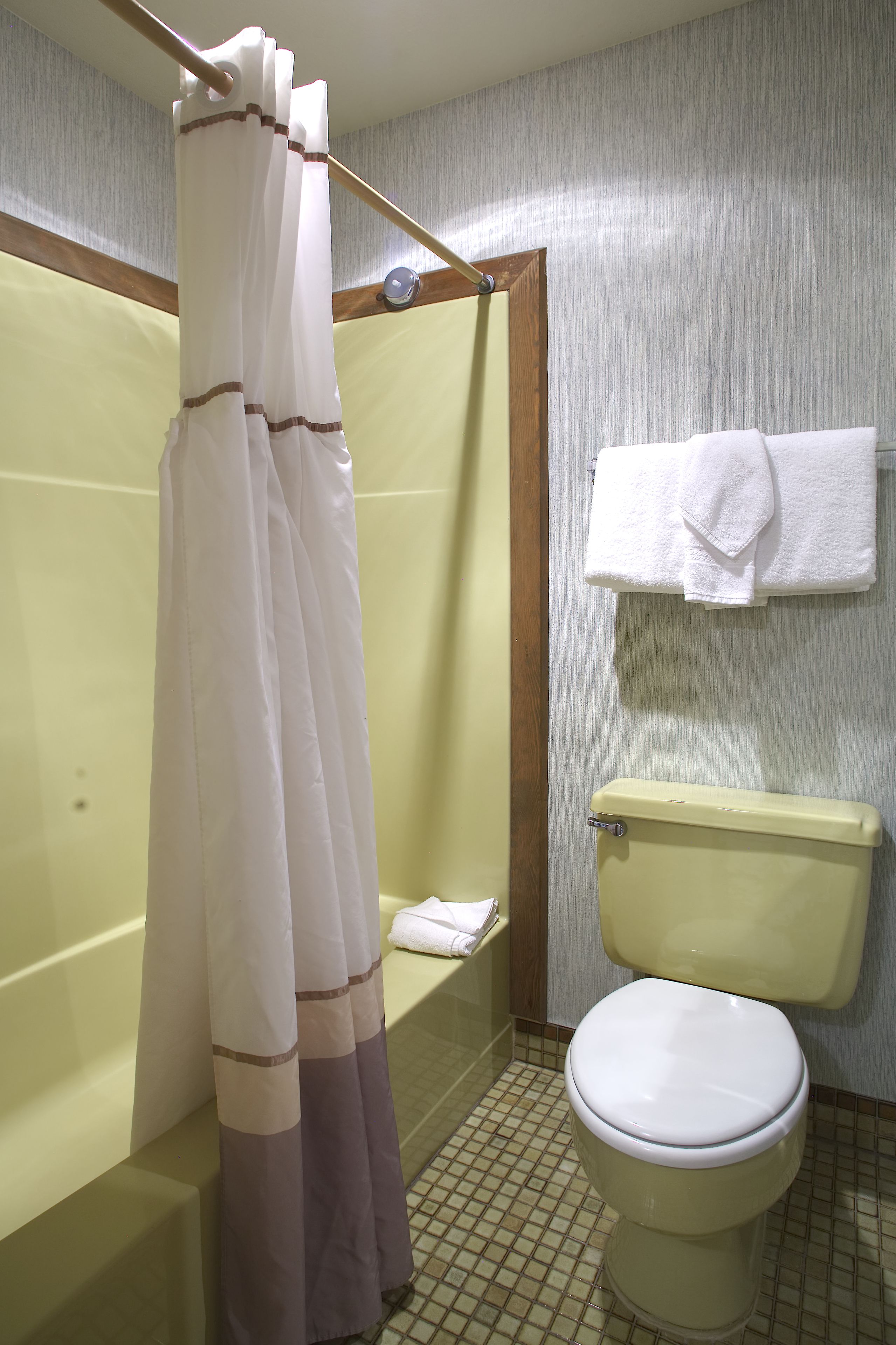 combined shower/bathtub, hair dryer, towels