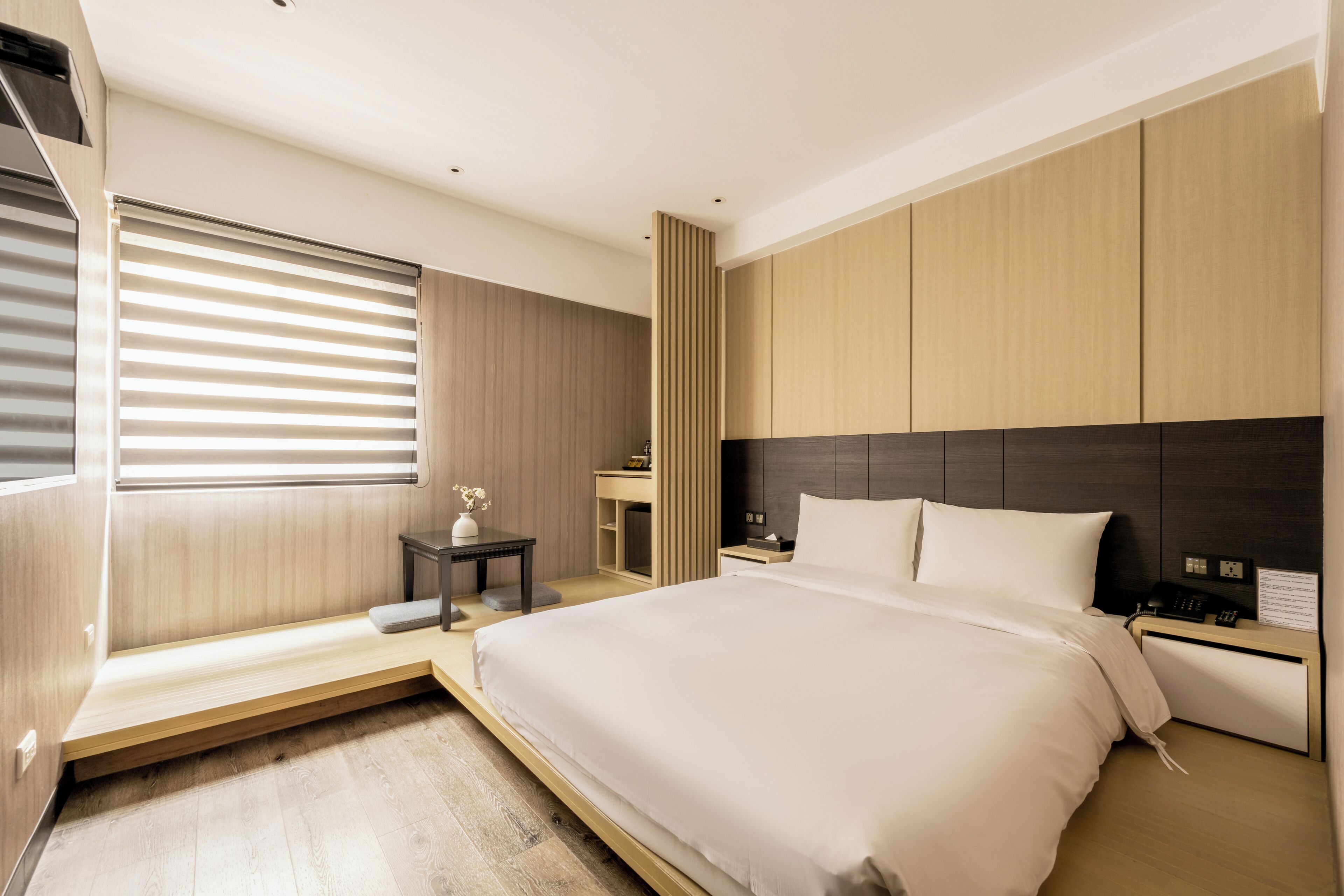 高級寢具、羽絨被、迷你吧、獨特裝潢