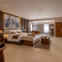 Free minibar items, in-room safe, desk, laptop workspace