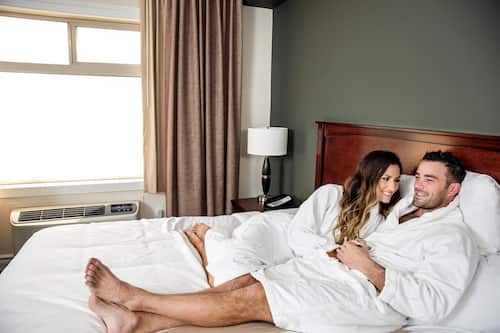Premium bedding, desk, blackout drapes, iron/ironing board