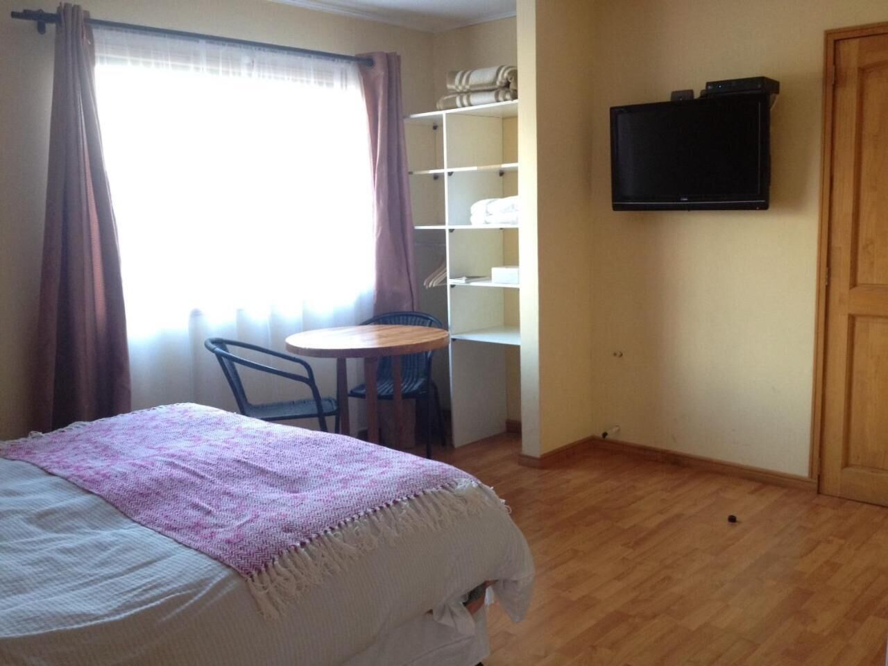 laptop workspace, blackout curtains, free wifi, bed sheets