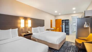 Pillow-top beds, desk, iron/ironing board, travel cot