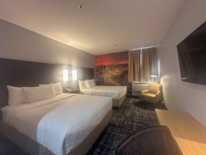 Standard Room, 2 Queen Beds, Non Smoking | Pillowtop beds, desk, iron/ironing board, travel crib