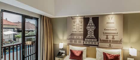 Deluxe Room Pool View with Free Balinese Culture Experience | Premium bedding, minibar, in-room safe, desk