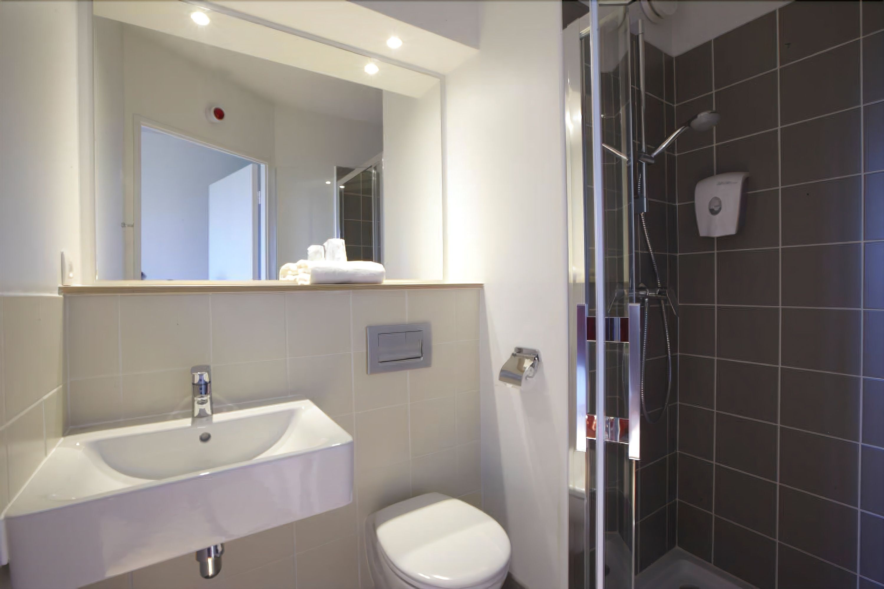 shower, eco-friendly toiletries, towels