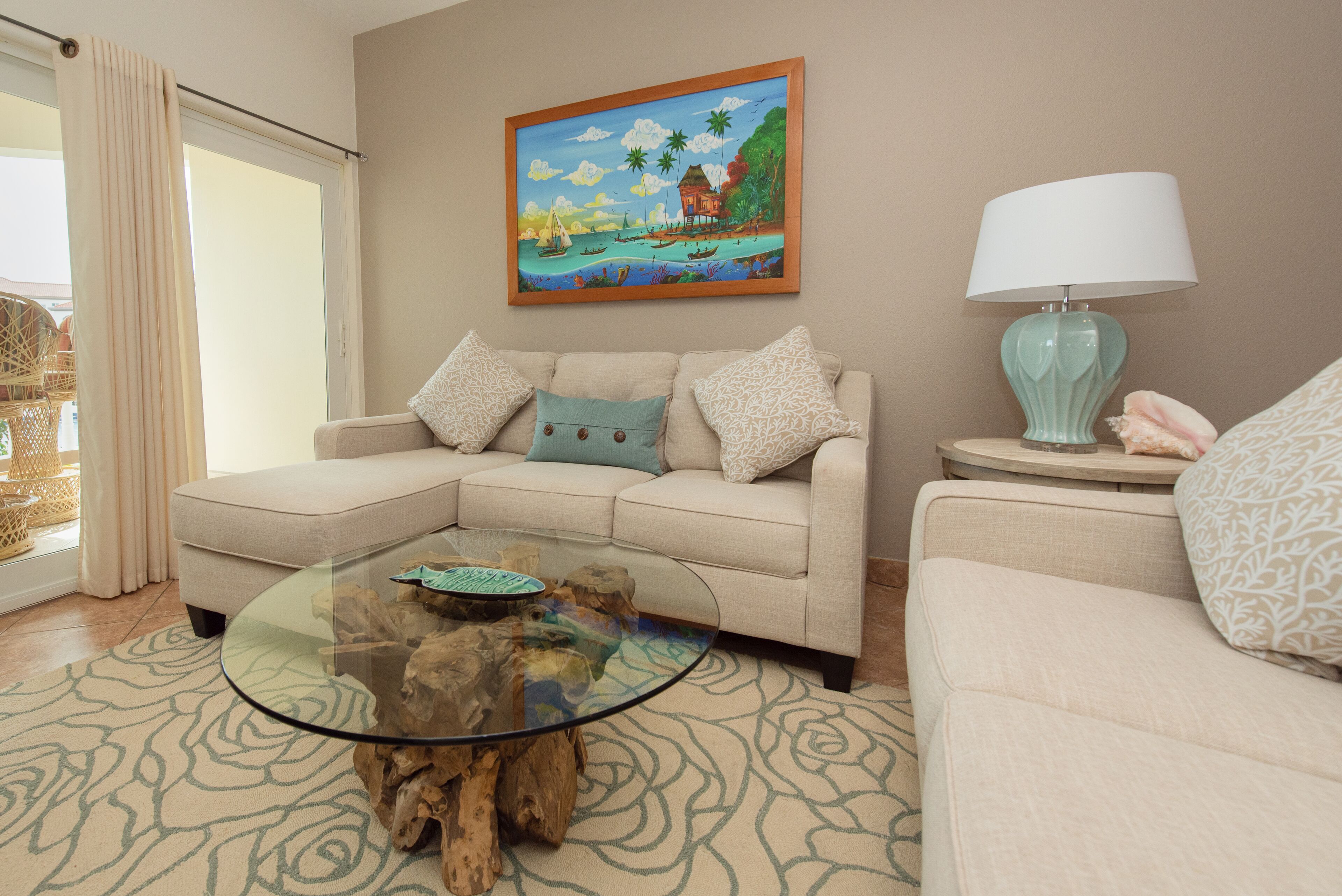 condo, 2 bedrooms, sea view | living area | 32-inch flat-screen tv with cable channels, tv