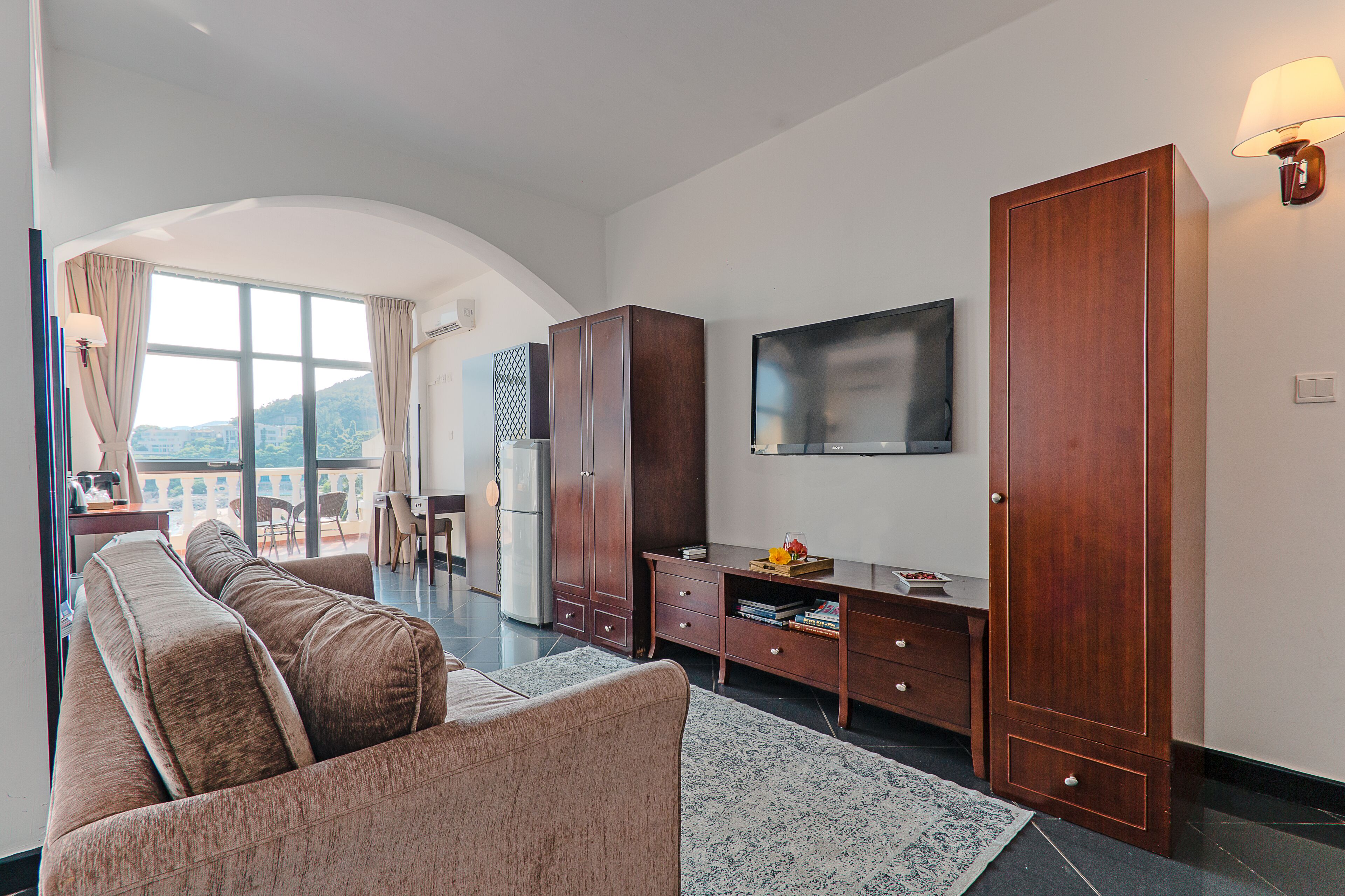 family suite, multiple beds, balcony, sea view | view from room