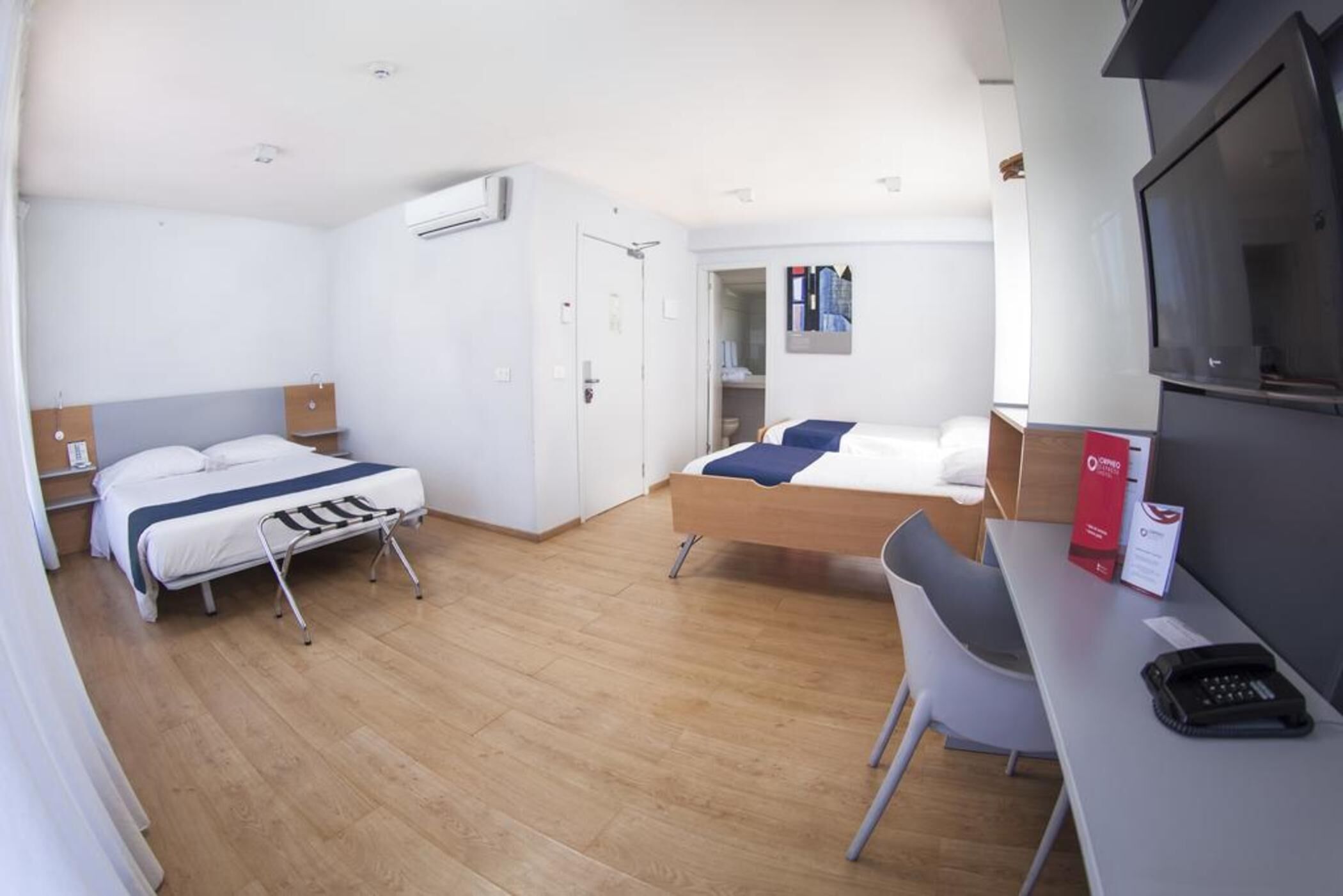 Down duvets, in-room safe, desk, free cots/infant beds