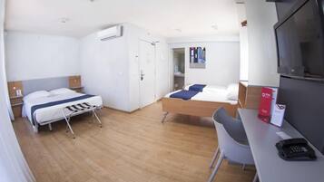 Down duvets, in-room safe, desk, free cots/infant beds