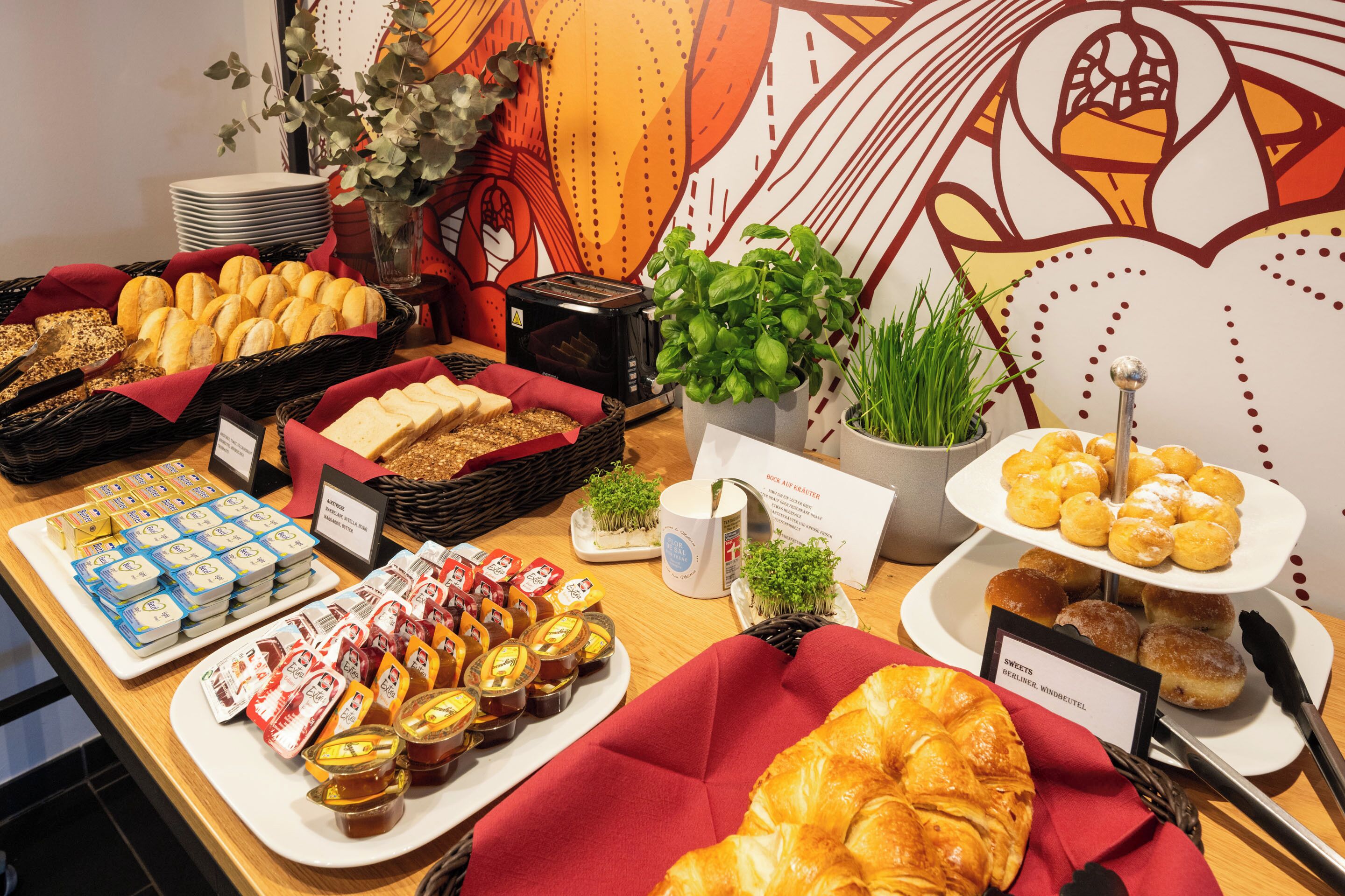 daily buffet breakfast (eur 11.95 per person)