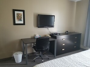 Desk, free WiFi, bed sheets, alarm clocks