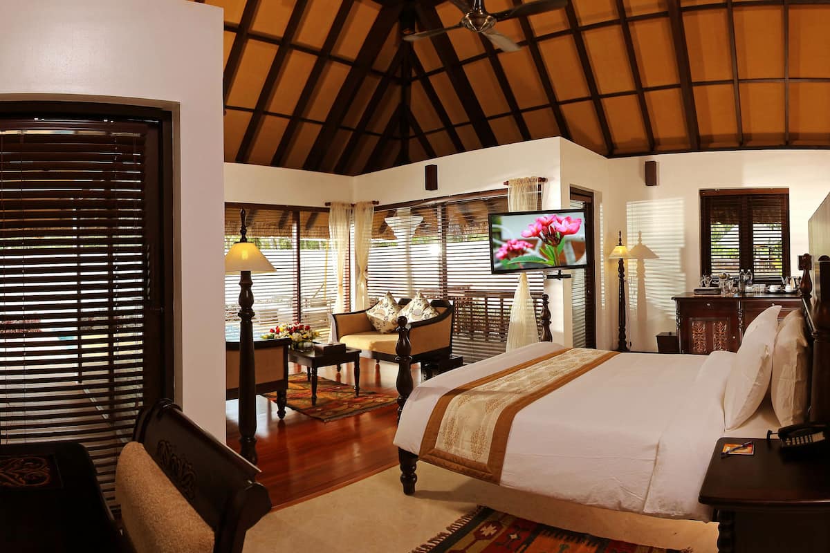 zukra pool villa | premium bedding, minibar, in-room safe, soundproofing