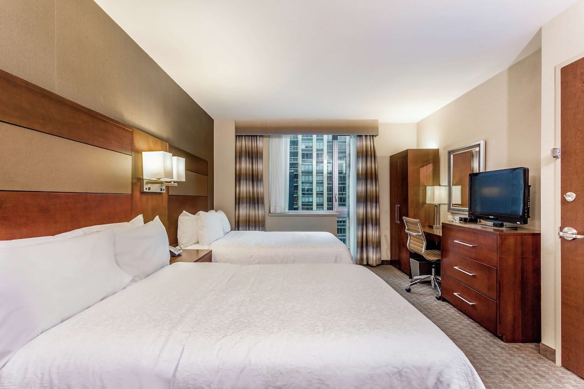 Room, 2 Double Beds, City View | In-room safe, blackout drapes, iron/ironing board, free WiFi