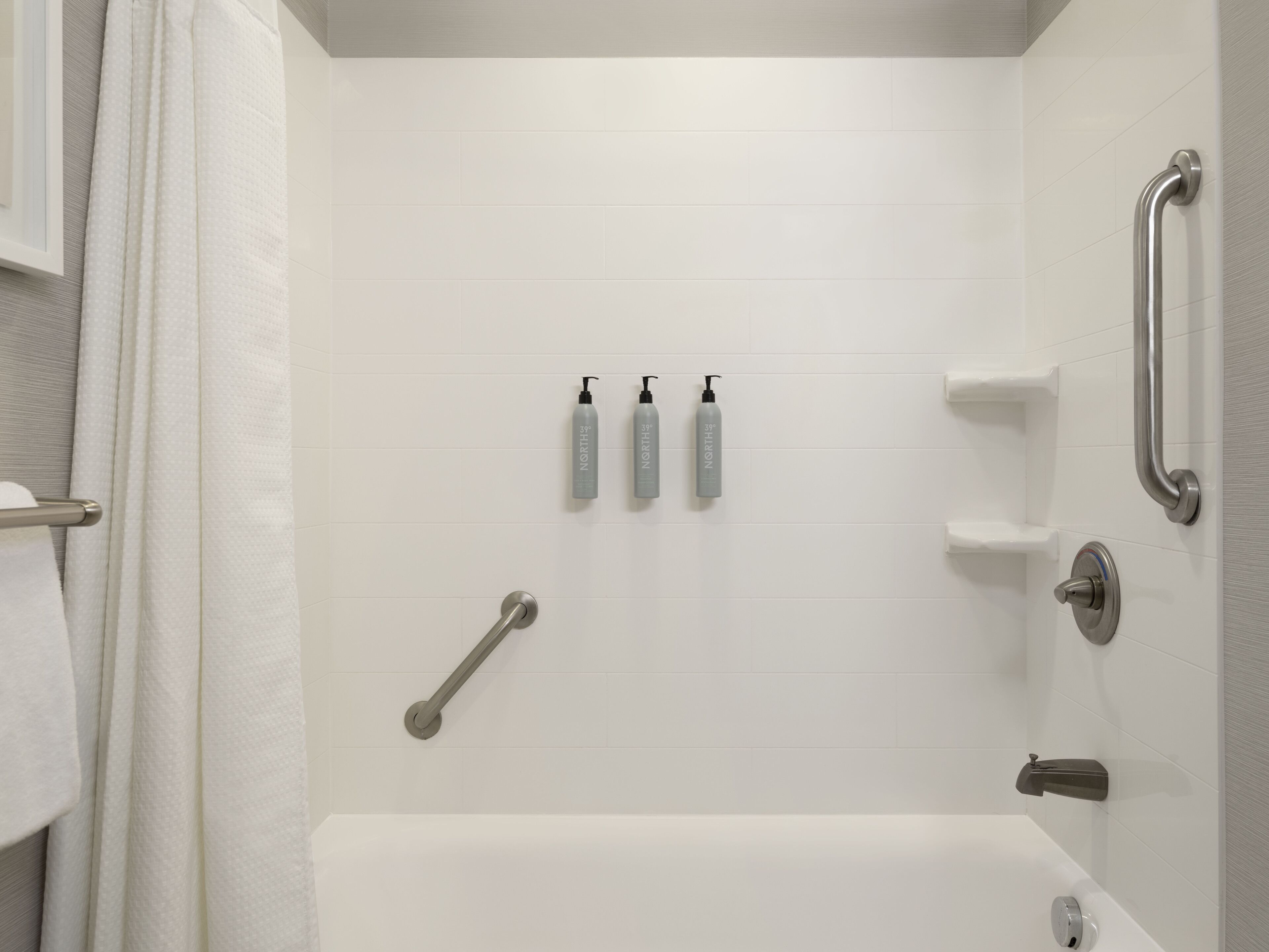 free toiletries, hair dryer, towels