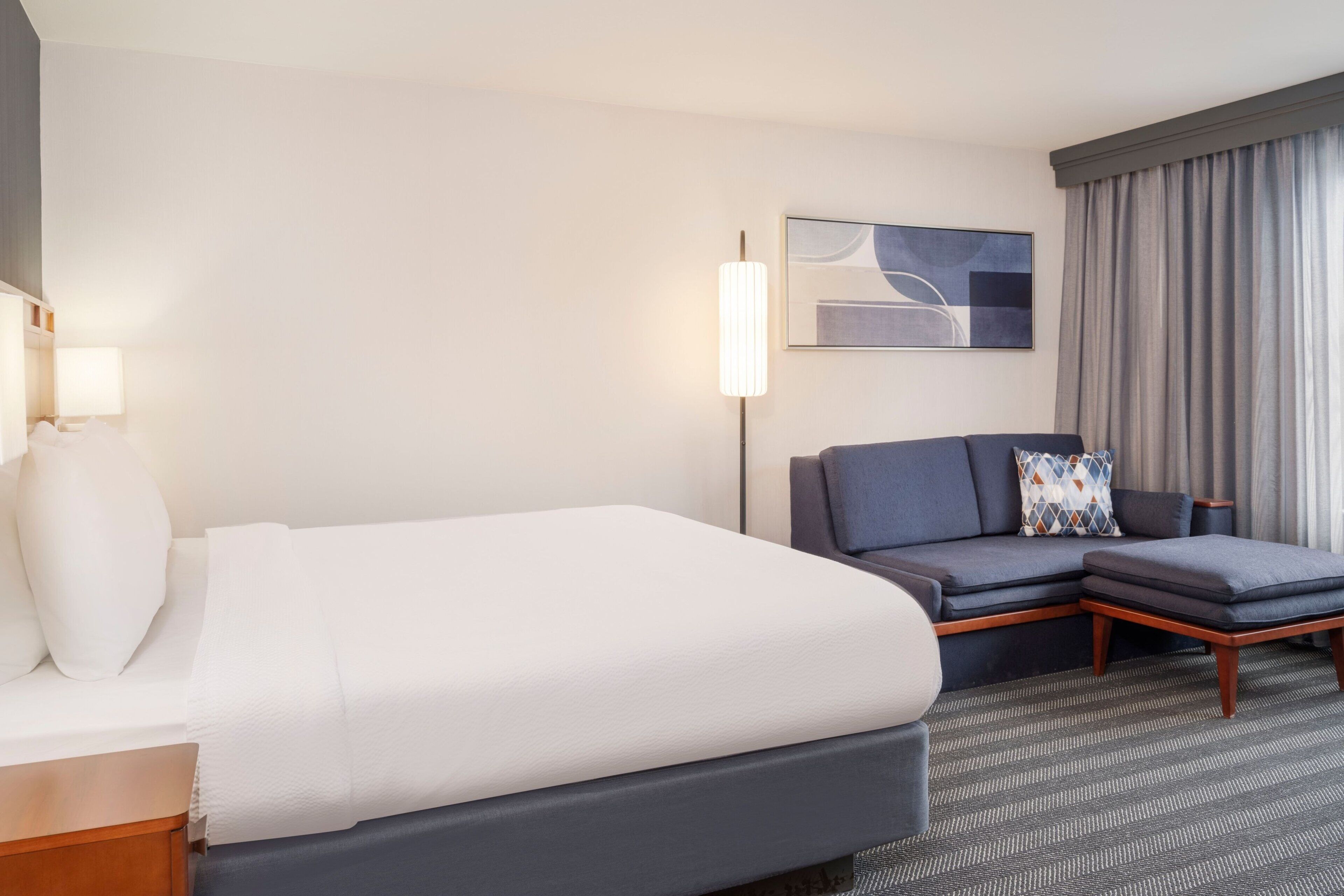 desk, blackout curtains, iron/ironing board, free cots/infant beds