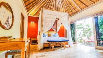 Luxury Villa, 2 Bedrooms, Accessible, Pool View | Egyptian cotton sheets, premium bedding, down comforters, pillowtop beds