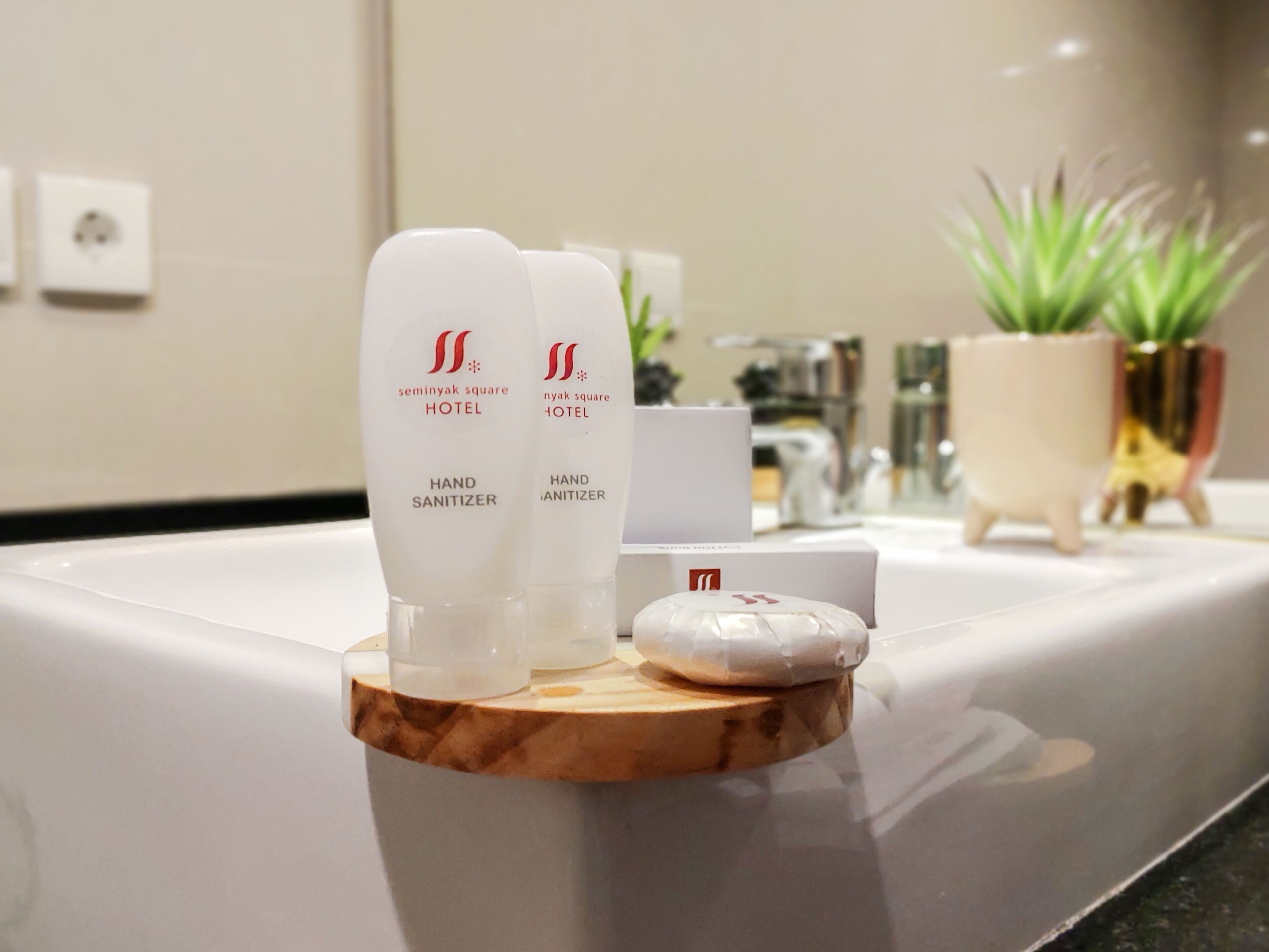 free toiletries, hair dryer, slippers, towels