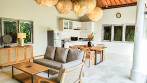 Premier Villa, 2 Bedrooms, Accessible, Pool View | Living area | 32-inch LED TV with cable channels, TV, DVD player - Seminyak Square Hotel And Villas (Seminyak)