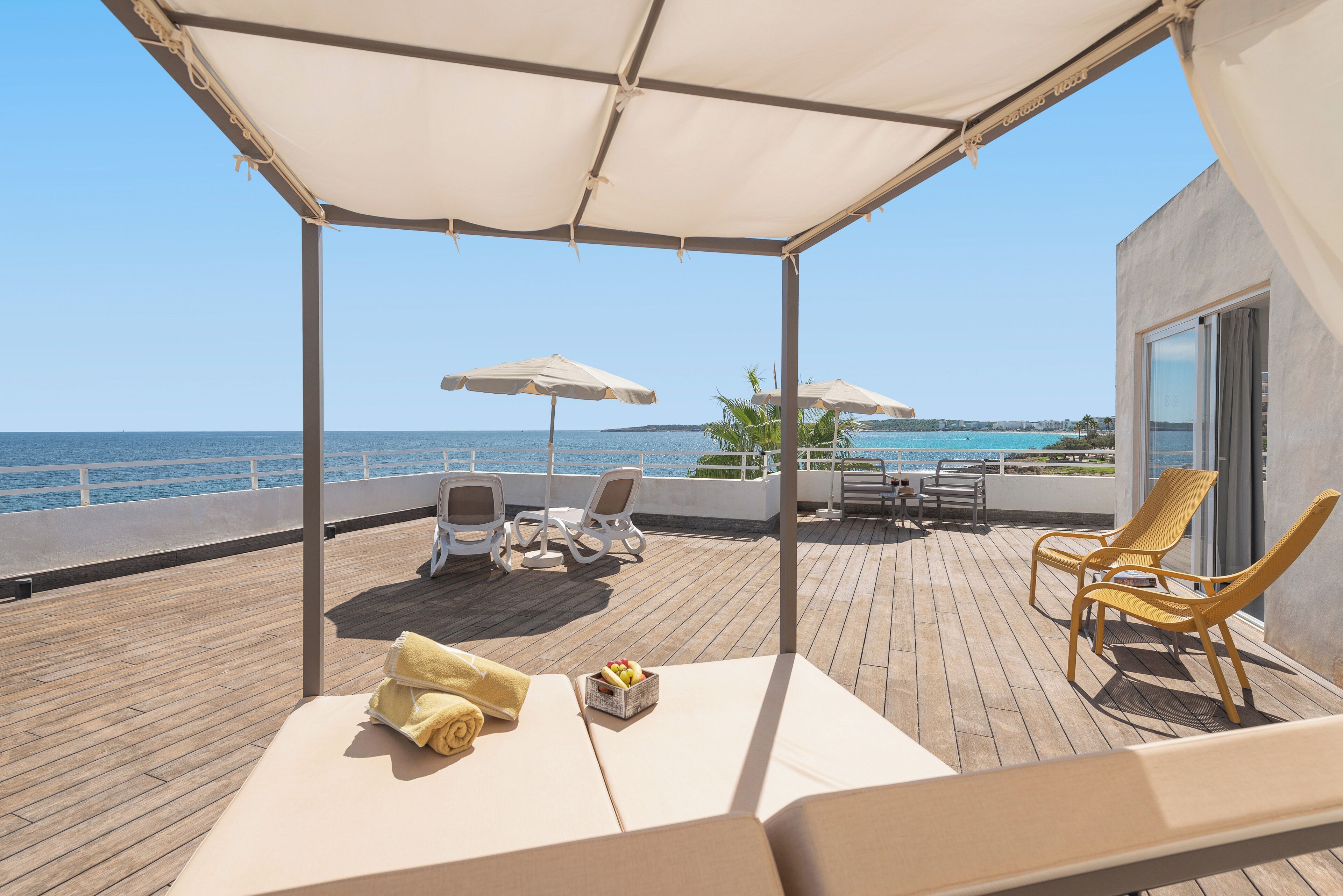 junior suite, terrace, sea view | terrace/patio