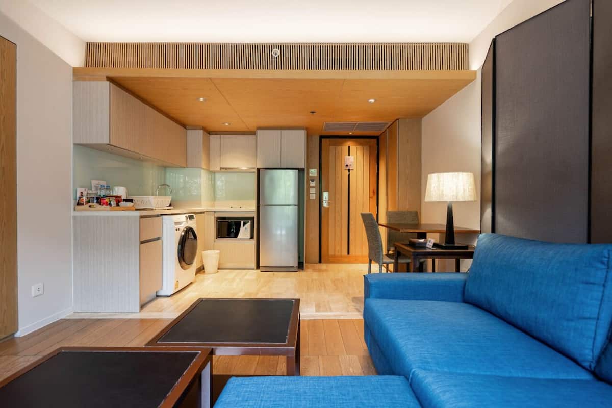 Deluxe suite, 1 slaapkamer | 1 slaapkamer, luxe beddengoed, een minibar, een kluis op de kamer