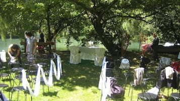 Outdoor wedding area