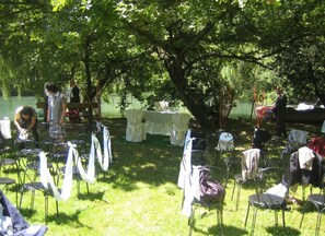 Outdoor wedding area