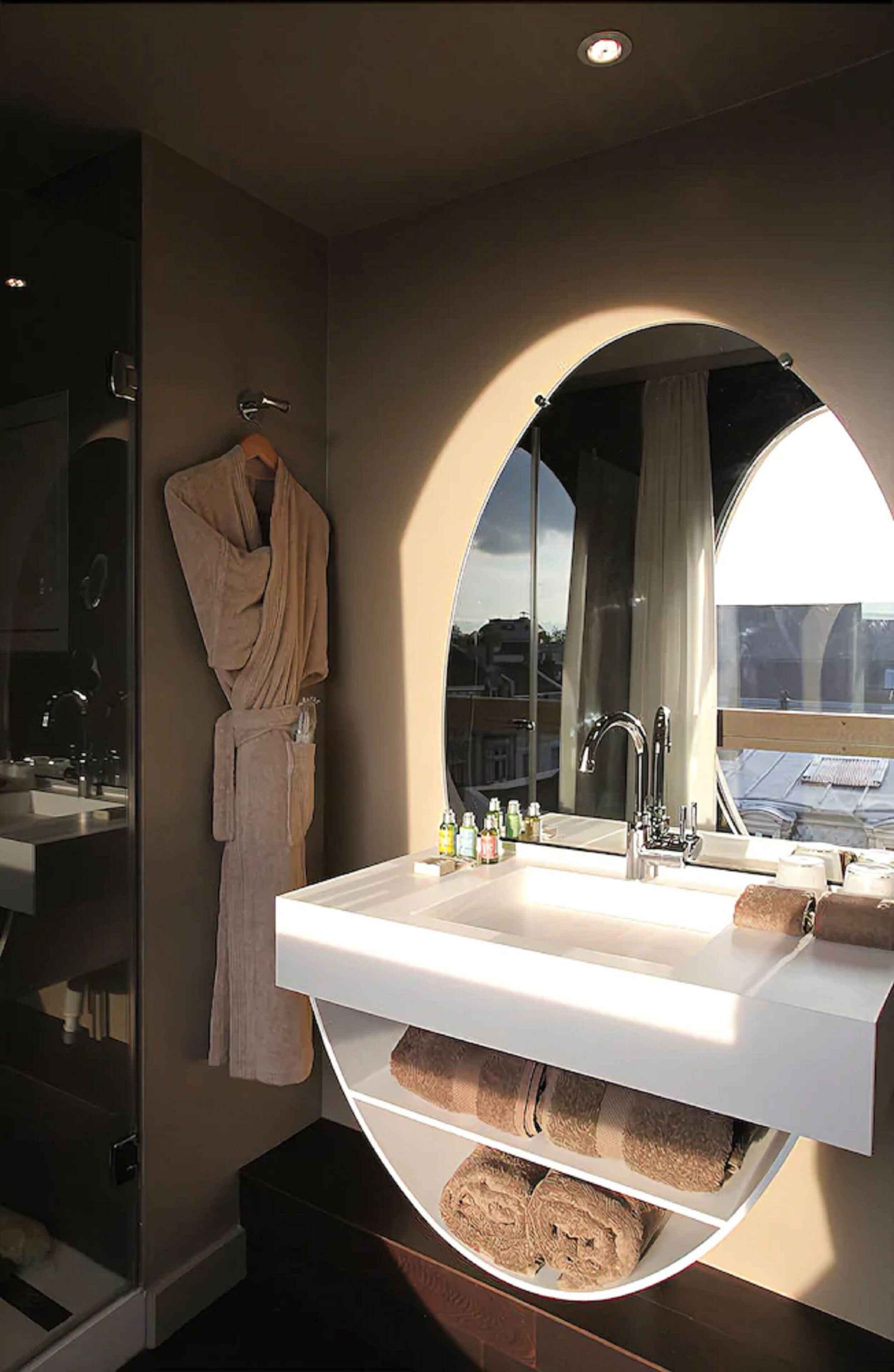 eco-friendly toiletries, hair dryer, towels, soap